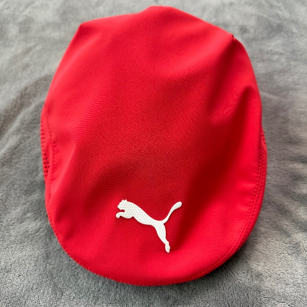 Puma Tour Cobra Golf Driber Beret Hat Fittid Cao Red Sz S/M